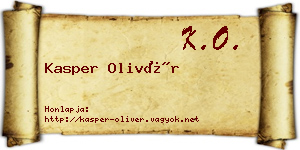 Kasper Olivér névjegykártya
